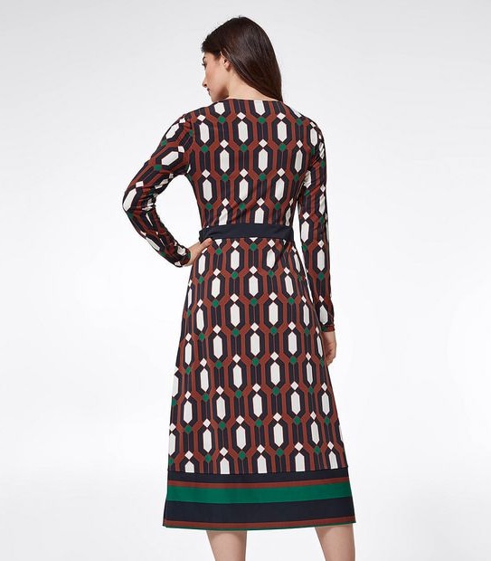 Preview Wrap Knit Dress -  Geo Print