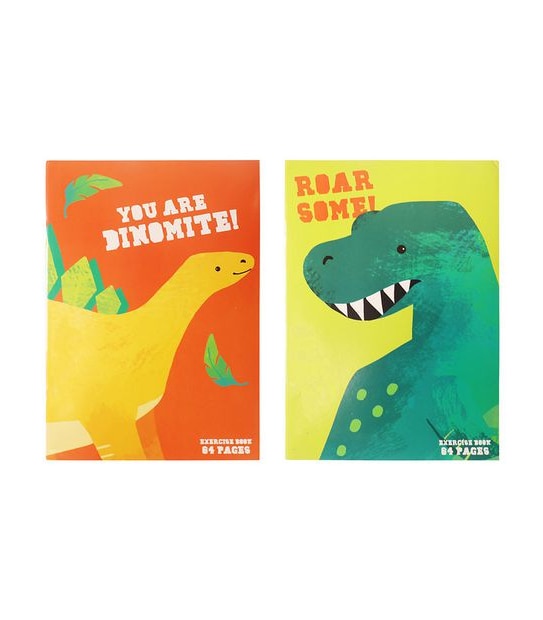 2 Pack A4 Exercise Books - Dinosaur