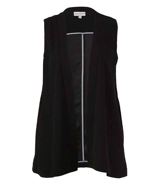 Drape Front Vest Black Target Australia