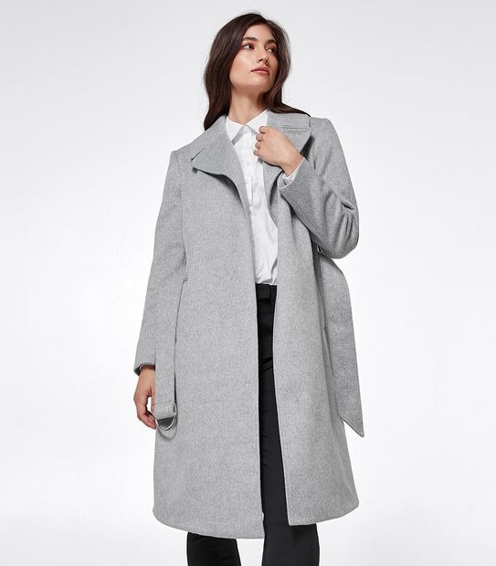 Preview Longline Wrap Coat - Silver Grey | Target Australia