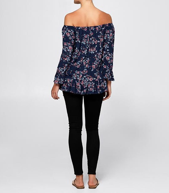 Off Shoulder Fluted Sleeve Top 2 of 4