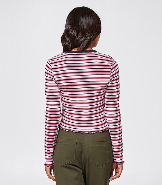SBRN Lettuce Edge Retro Long Sleeve T-Shirt - Red Stripe