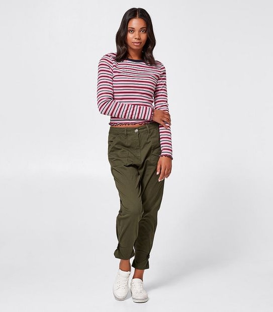 SBRN Lettuce Edge Retro Long Sleeve T-Shirt - Red Stripe