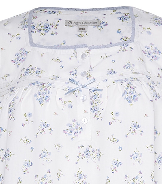 Traditional Nightie - Floral White