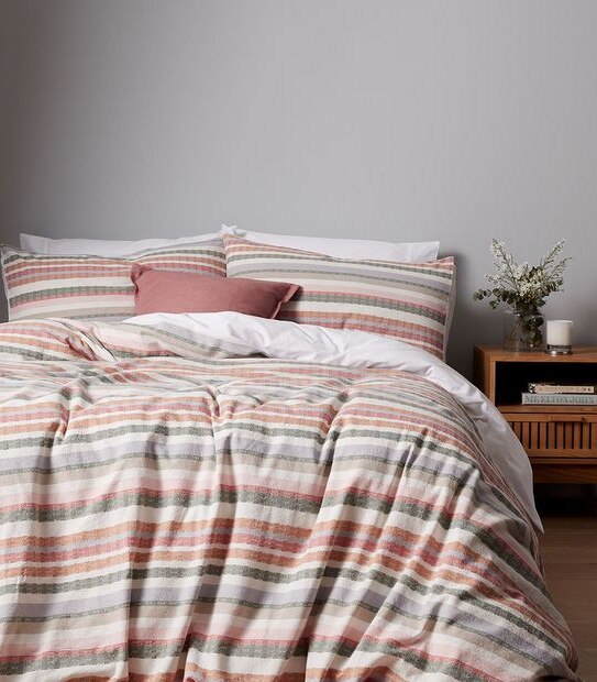 Darius Multi Stripe Quilt Cover Set - Queen Bed
