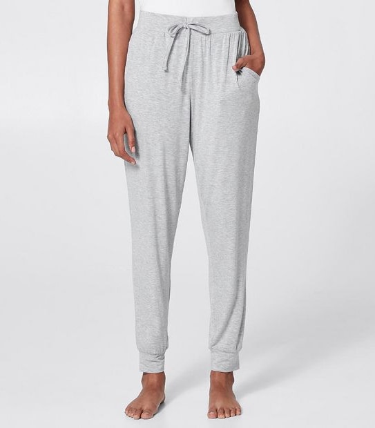 Full Length Bamboo Cuffed Sleep Pants - Grey