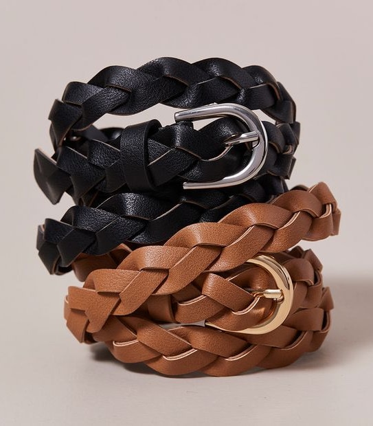 2 Pack Waist Plait Belts