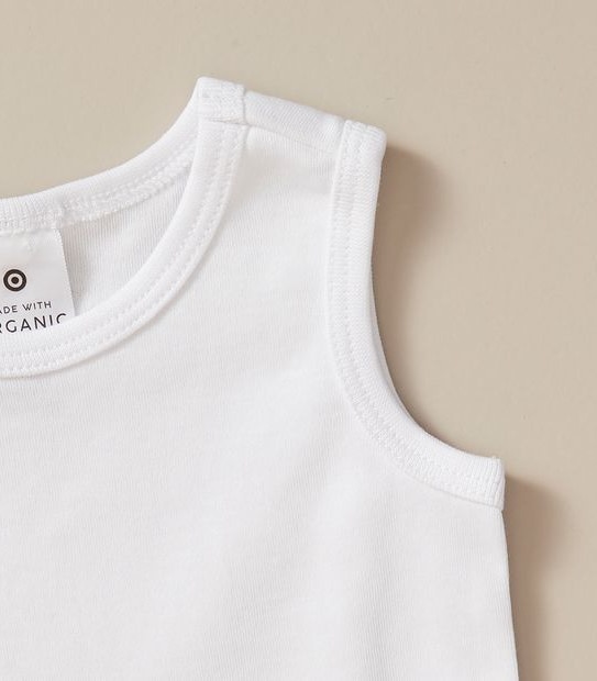 3 Pack Baby Organic Cotton Sleeveless Bodysuits