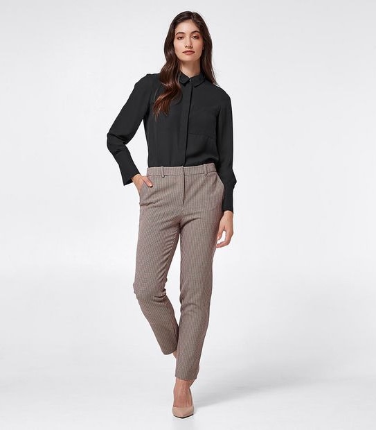 Preview Ankle Slim Pants - Cigar Check