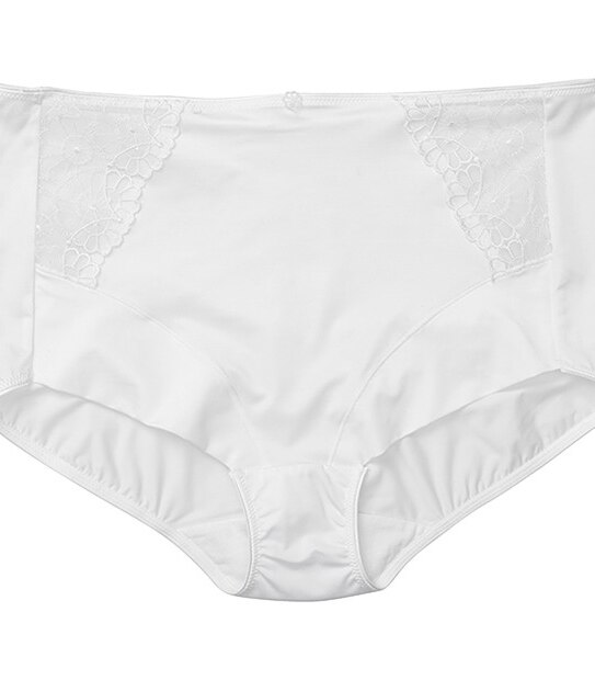 Embroidered Full Briefs - White