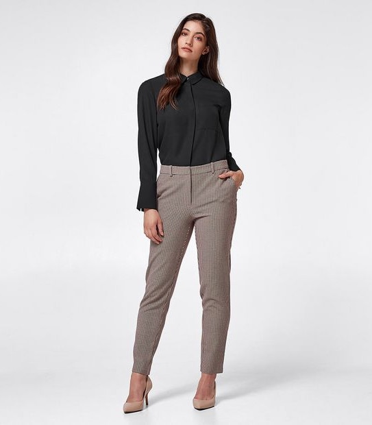 Preview Ankle Slim Pants - Cigar Check