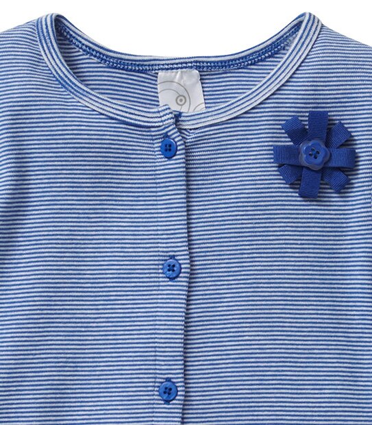 Girls' Cut + Sew Stripe Cardigan - Blue/White