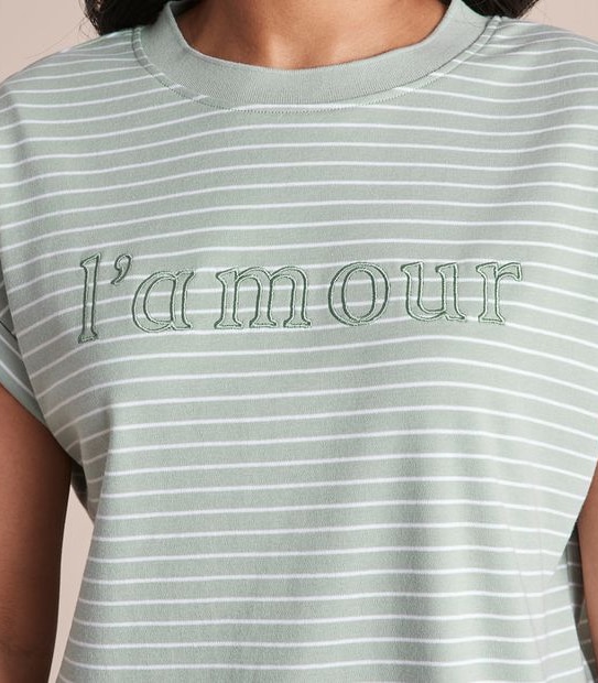 Dannii Minogue Petites Grown On Sleeve Neck Rib T-Shirt 2 of 5