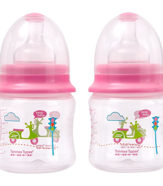Tommee Tippee 2 Pack Wide Neck Bottles 150ml - Pink