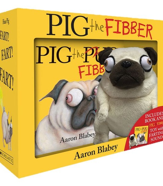 Pig the Fibber Mini Book + Farting Plush Box Set
