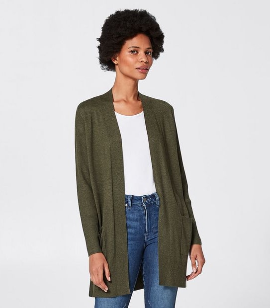 Edge-To-Edge Cardigan - Khaki Green