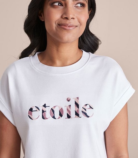 Dannii Minogue Petites Grown On Sleeve Neck Rib T-Shirt 5 of 6