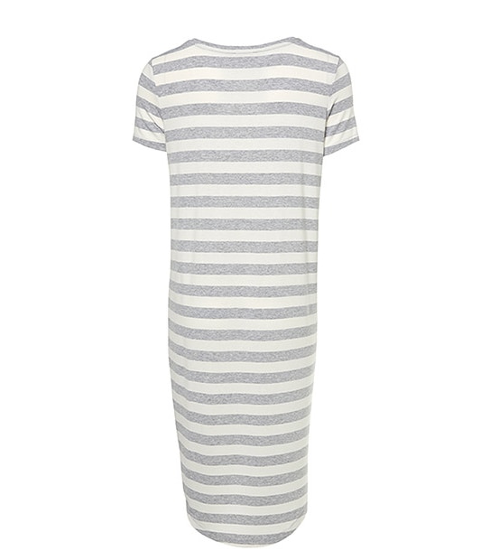 T-Shirt Dress- Grey / White