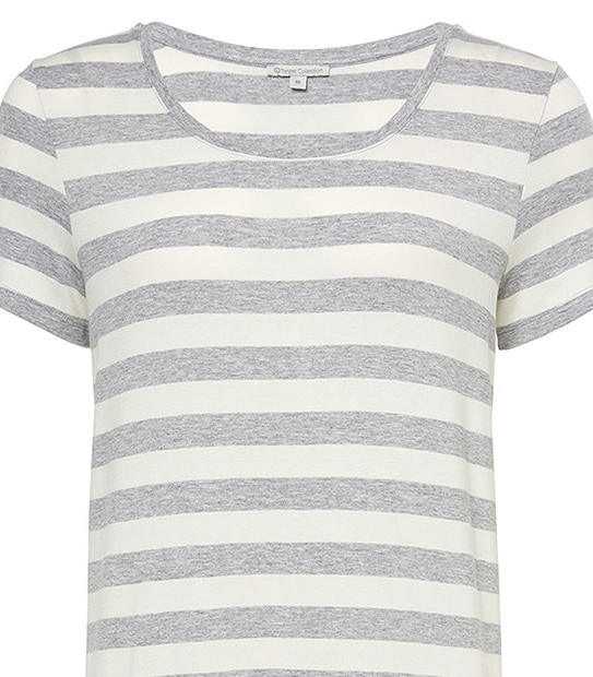T-Shirt Dress- Grey / White