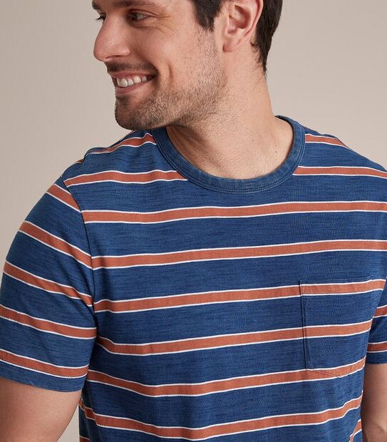 Striped Indigo Dyed T-Shirt