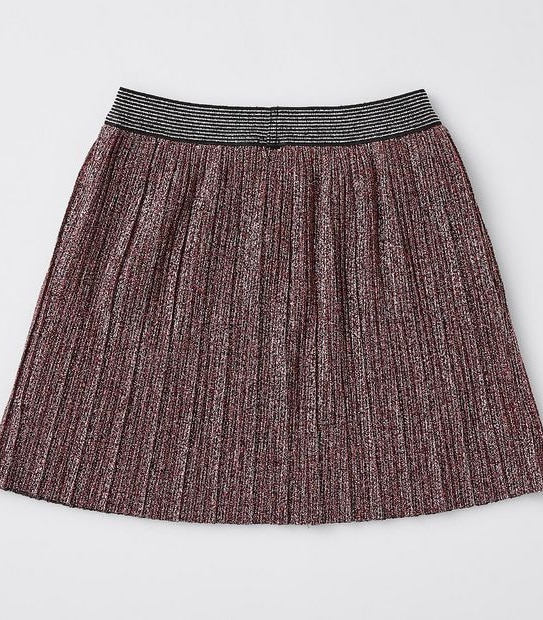 Metallic Pleated Skirt - Pink