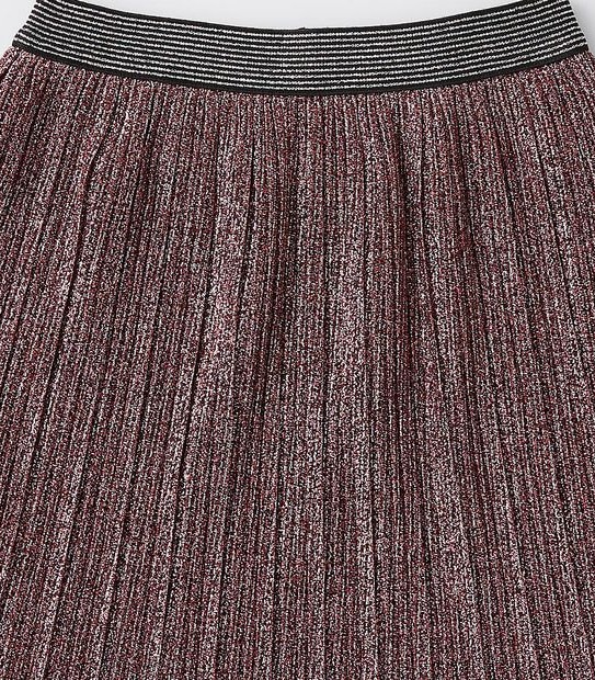 Metallic Pleated Skirt - Pink