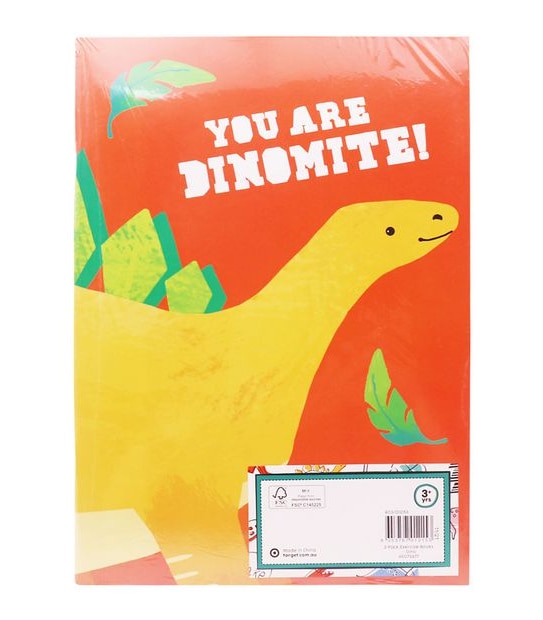 2 Pack A4 Exercise Books - Dinosaur