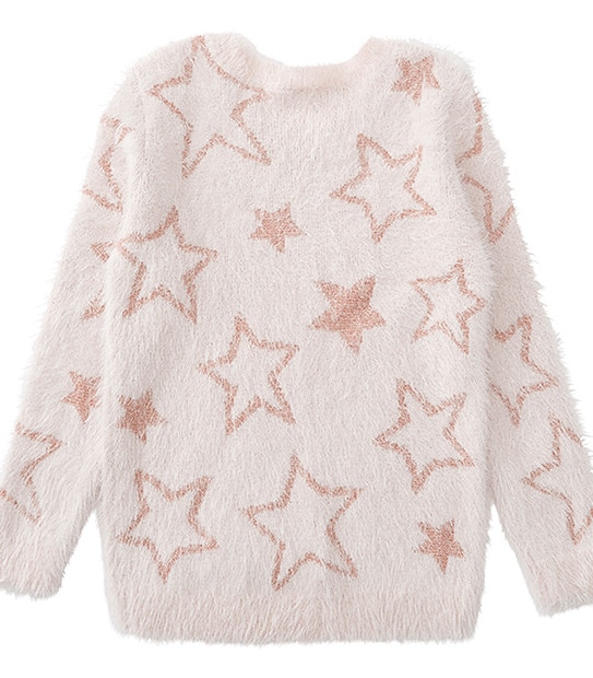 Feather Knit Metallic Stars Jumper