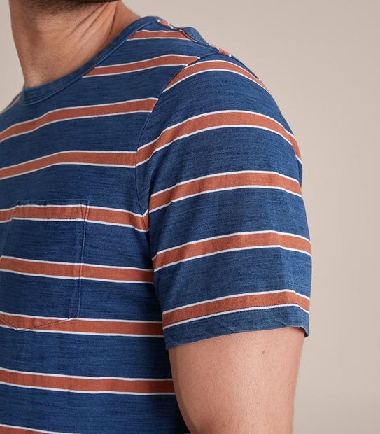 Striped Indigo Dyed T-Shirt