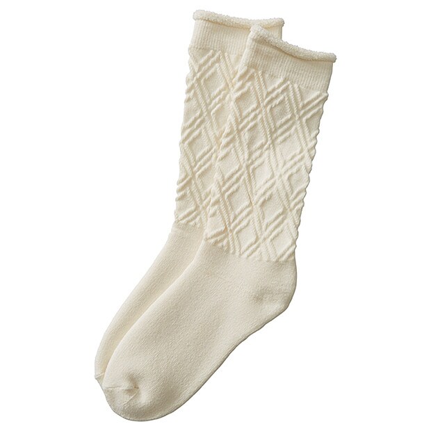 Explorer Lightweight Cable Socks - White Explorer Lightweight Cable Socks - White
