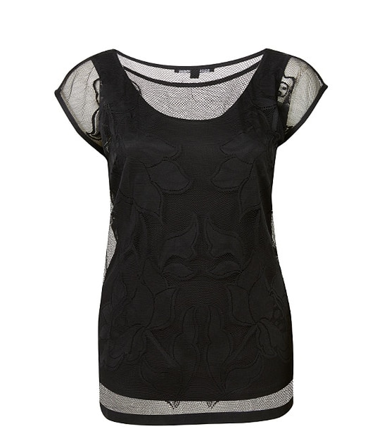Belle Curve Batwing Mesh Top