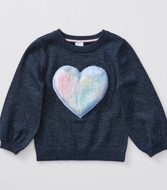 Faux Fur Glitter Knit Jumper