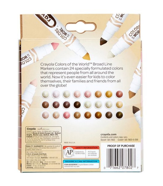 Crayola 24 Pack Colours of the World Washable Markers