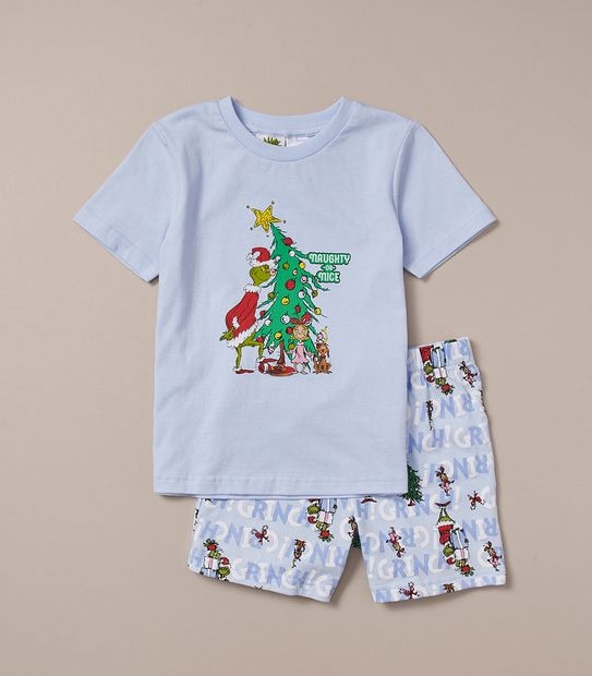 Kids Christmas Grinch Family Matching Cotton Pyjama Set