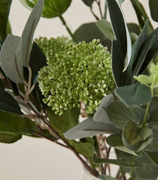 Faux Native Floral Arrangment in Glass Vase