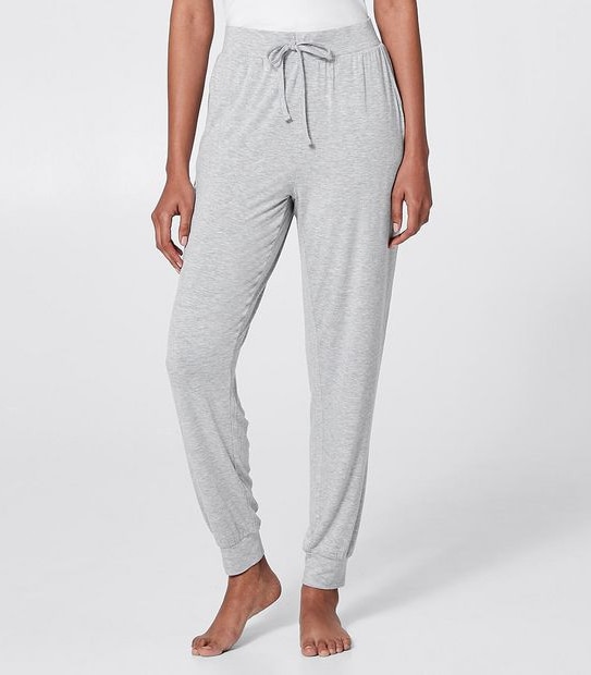 Full Length Bamboo Cuffed Sleep Pants - Grey