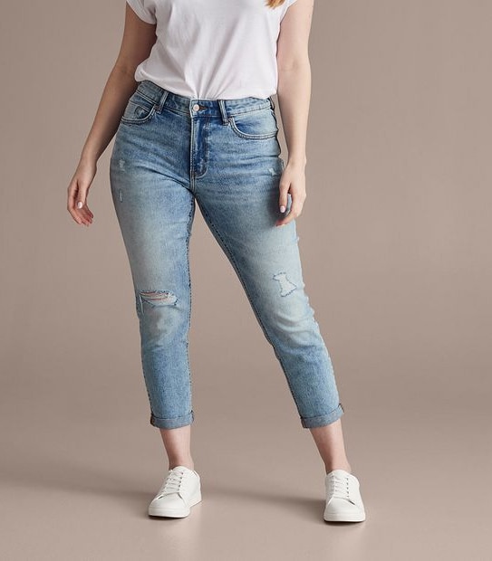 Tash Mid Rise Ankle Length Girlfriend Jeans
