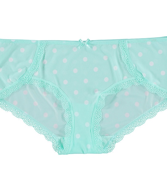 Lace Trim Boyleg Briefs - Blue Tint