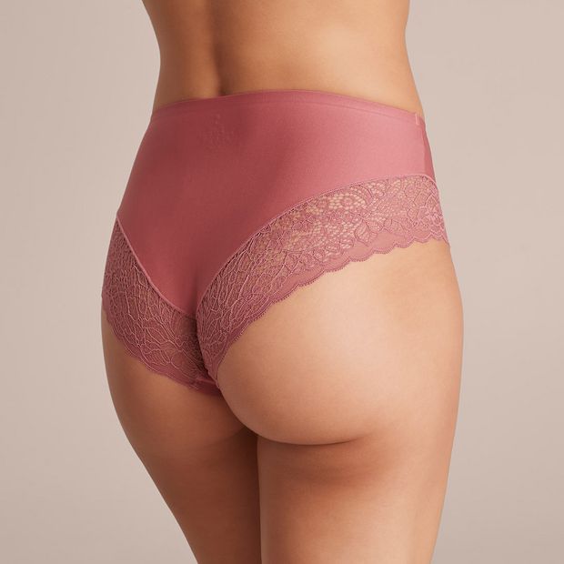 Bella Bonded Microfibre and Lace Midi Briefs; Style: LMD98989