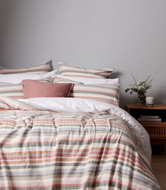 Darius Multi Stripe Quilt Cover Set - Queen Bed