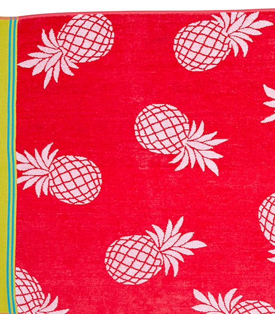 Pineapple Jacquard Velour Beach Towel
