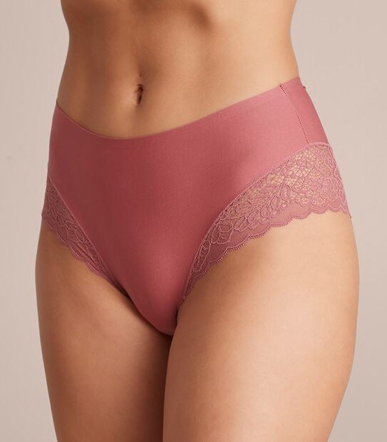 Bella Bonded Microfibre and Lace Midi Briefs; Style: LMD98989