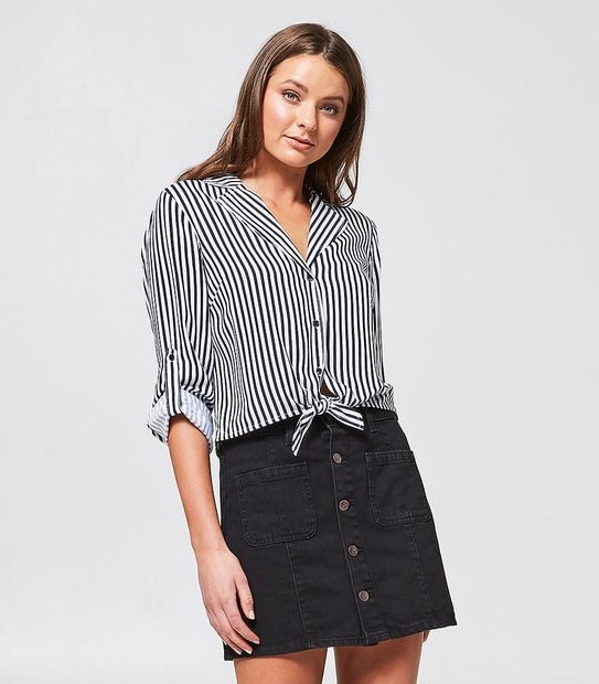 Lily Loves Denim Mini Skirt - Black