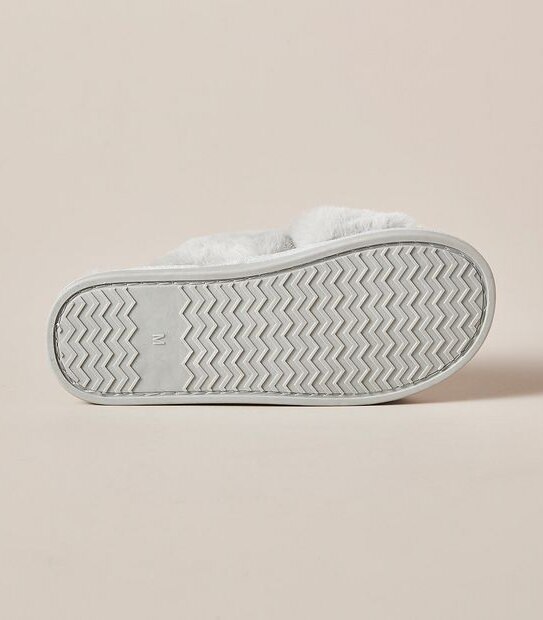 Womens Libbi Faux Fur Crossover Scuff Slippers