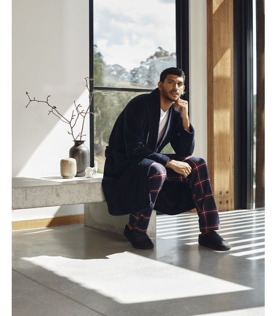 Fleece Jacquard Dressing Gown