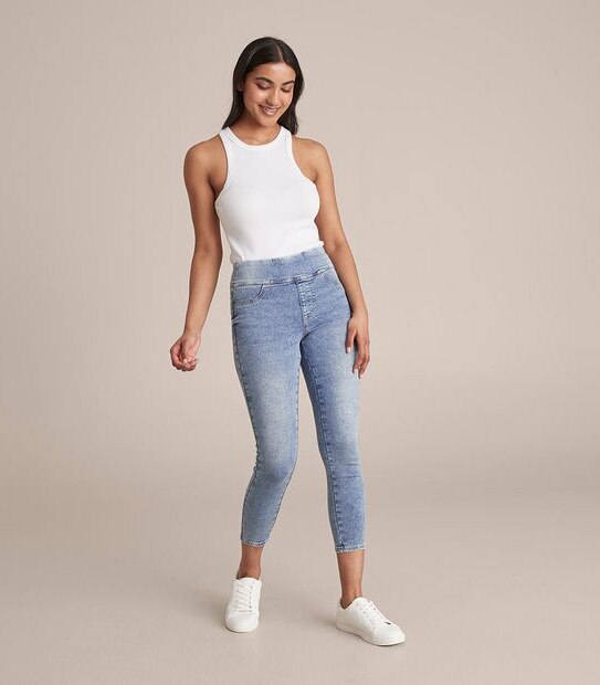 Lydia High Rise Crop Length Denim Jeggings 