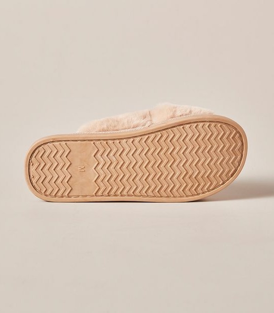 Womens Libbi Faux Fur Crossover Scuff Slippers