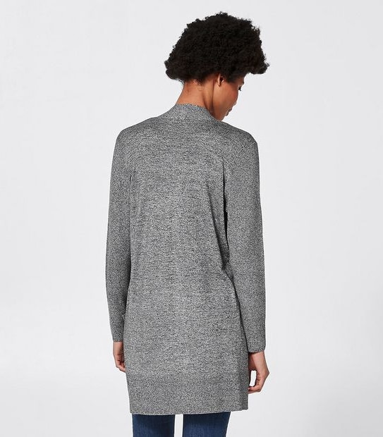 Edge-To-Edge Cardigan - Black/White Marle