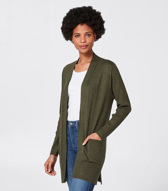 Edge-To-Edge Cardigan - Khaki Green