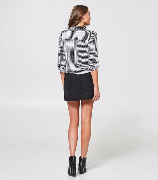 Lily Loves Denim Mini Skirt - Black